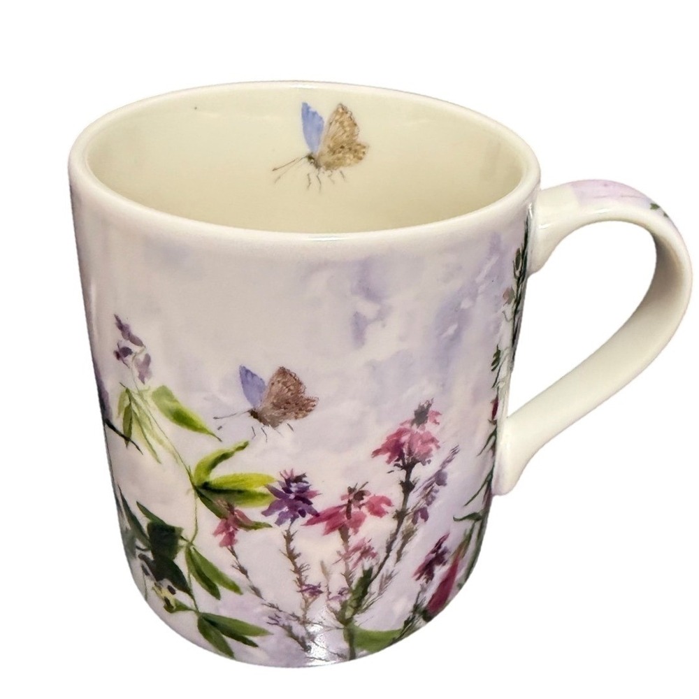Annabel Langrish Fine Bone China Mug Wildflowers Butterflies Botanical Ireland